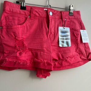 🔥♥️5/$25♥️ Rewash Hot Pink denim shorts- size 6 - new with tags